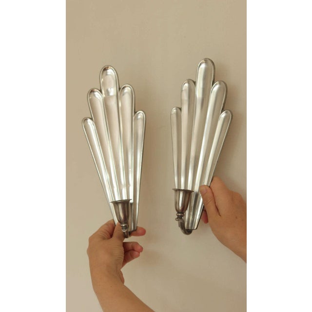 Mid-Century Modern Swedish Grace Style Pewter Sconces by C.G. Hallberg, 1930s, Set of 2 For Sale - Image 10 of 18