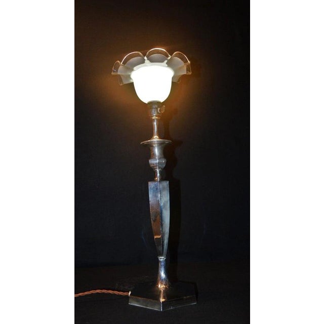 Silver-Plated Newel Post Lamp from Hawksworth Eyre & Co., England, 1920 For Sale - Image 12 of 13