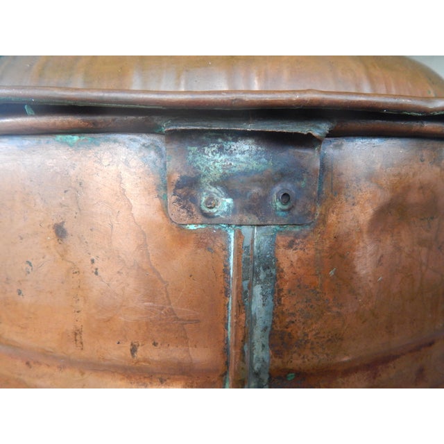 Early 20th Century Copper Lidded Wash Barrel - Firewood Holder For Sale In Columbus - Image 6 of 11