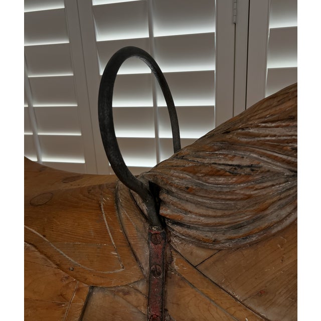 Late 19th Century Late 19th-Century American Carved Wood Carousel Horse on Cast Iron Stand For Sale - Image 5 of 9