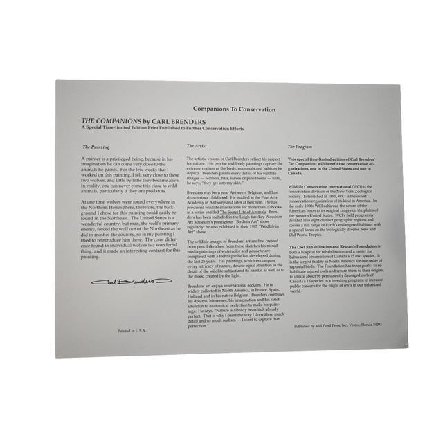 Carl Brenders “The Companions” Limited Edition Print (1989) For Sale - Image 10 of 10