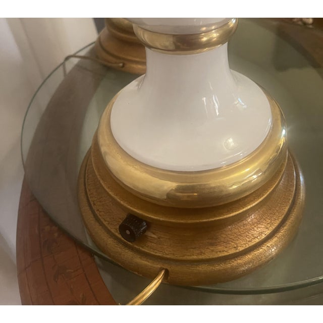 Ceramic Mid 20th Century Hollywood Regency Lamps - a Pair For Sale - Image 7 of 8