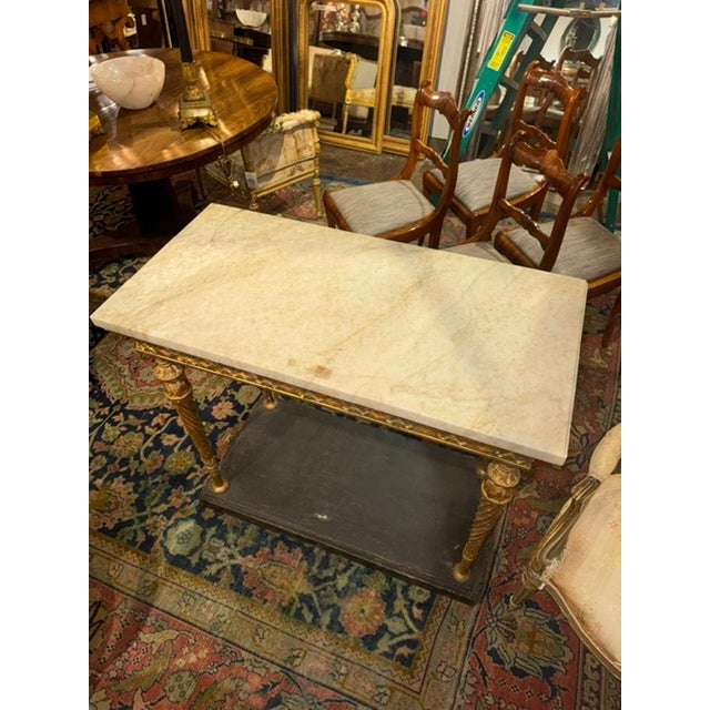 19th Century Fine 19th C. Swedish Giltwood and Marble Top Console For Sale - Image 5 of 6