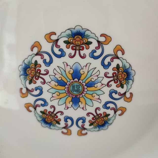 Chinese Ceramic Plate,Qianlong Marked Famille Rose Porcelain Plate Hand Painted Flowers Pattern For Sale - Image 10 of 10