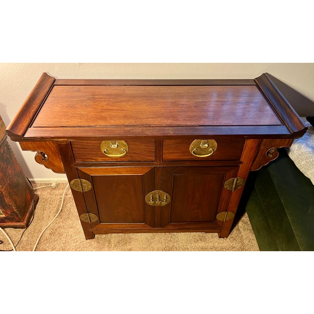 RARE Republic Era Chinese Rose Wood Altar Cabinet Aprox. dimensions: 31"H x 40"W x 16"D Good vintage condition! See pictures!