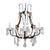 21st Century Iron Chandelier With Antique Gold Leaf Accents Adorned With Quartz Crystals by Mario Lighting Inc For Sale