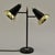 Black Mid-Century Adjustable Brass Double Shade Lamp attributed to Jacques Biny for Luminalité, 1950s For Sale - Image 8 of 18