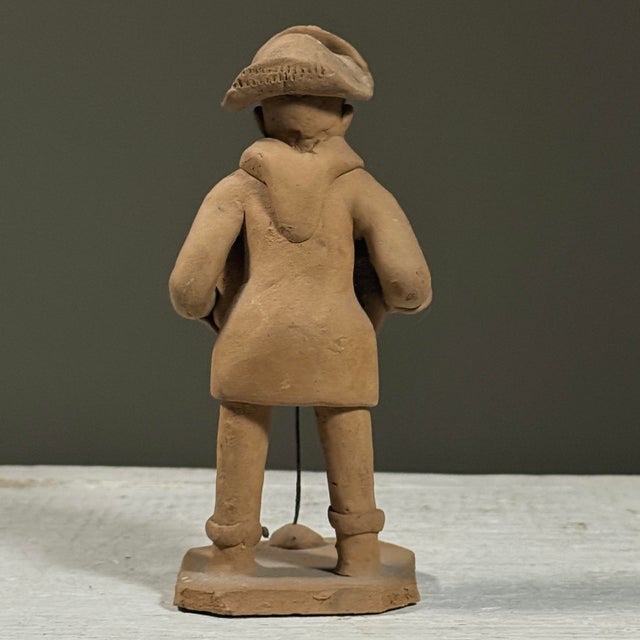 Rustic Vintage Folk Art Brazilian Sculpture of Musician by Joāo Ezequiel, Signed For Sale - Image 3 of 6