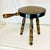 1950s Vintage Americana Rustic Boho Chic 3-Leg Wooden Stool With Handle, Eagle & Stars For Sale - Image 6 of 9