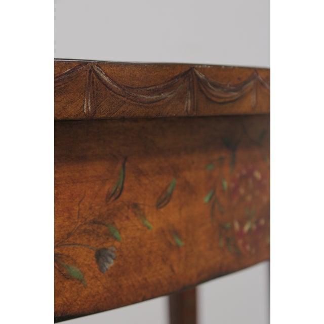 Adam Paint Decorated Demilune Console Hall Table For Sale - Image 13 of 16