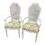 Pair of Vintage Cane Back Armchairs in Gloss White For Sale