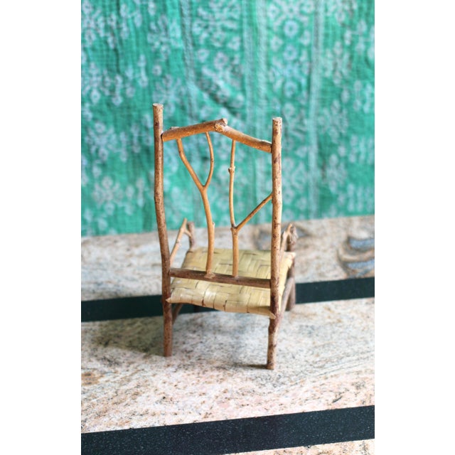 Farmhouse 1950s Small Twig Chair for Decor For Sale - Image 3 of 6