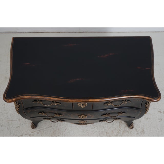 Harden Black Lacquer Chinoiserie Bombe Commode For Sale In Philadelphia - Image 6 of 18