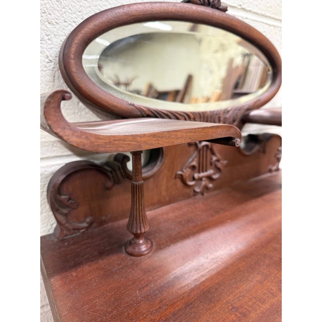 Victorian Antique Victorian Rococo Revival Mahogany Music Cabinet For Sale - Image 3 of 11