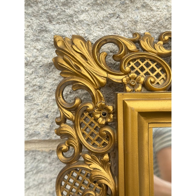 Victorian Vintage Carved Giltwood Baroque Rococo Mirror For Sale - Image 3 of 11