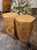 The product is a pair of Italian MCM Burl Elm Hex Tables, featuring a sleek and stylish design inspired by mid-century...