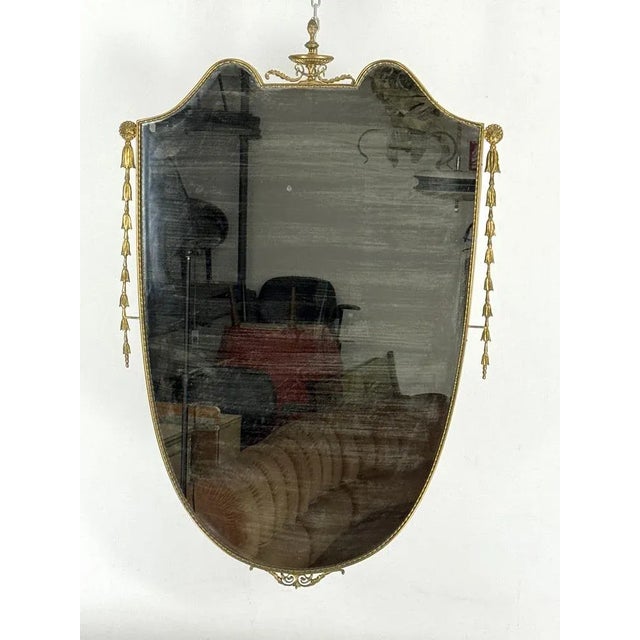 Mid-Century Italian Mirror in Brass, Italy, 1950s For Sale - Image 13 of 13