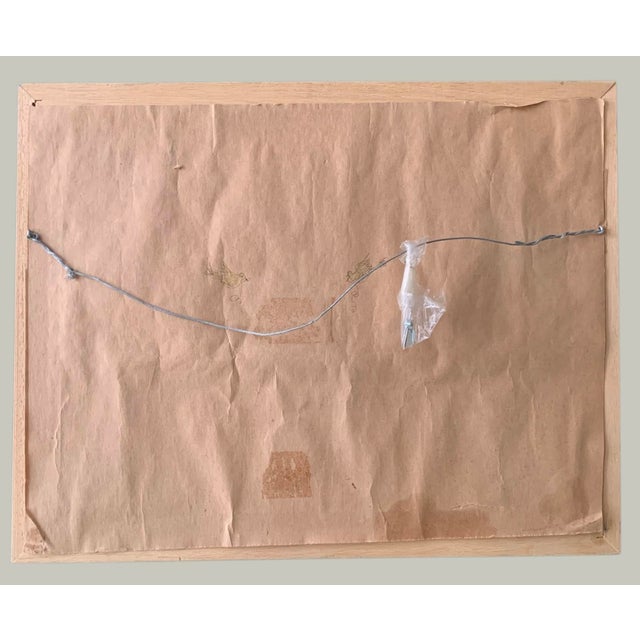 Green Vintage Oil Painting Art Deco “Secret Garden” Signed Claire Beauregard 1970 For Sale - Image 8 of 8