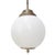 Metal Vintage Pendant Lamp in White Opaline Glass and Brass For Sale - Image 7 of 7