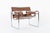 This vintage mid-century modern brown B3 Wassily arm chair designed by Marcel Breuer was manufactured by Gavina circa...