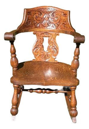 Antique, Oak Rocker, Quarter Sawn, Carved Foliate and Geometric Relief, Legs Are in the Style of George Arndt, Circa 1890’s-1910