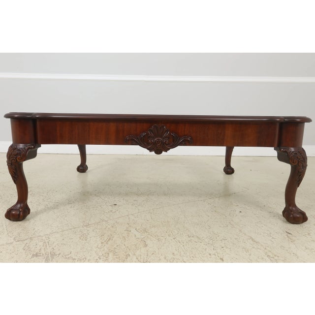 C.1998 Finish No. 29 Beveled Glass Top Fine Carved Details High Quality Construction 18 C. Design Chippendale Style...