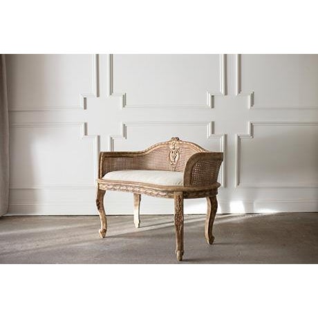 1990's Design Source Ltd. French Country Louis XVI Style Double-Cane Banquette Settee For Sale - Image 11 of 17
