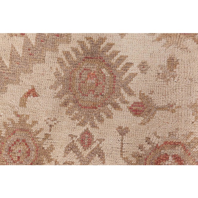Beige Antique Turkish Oushak Rug For Sale - Image 8 of 8