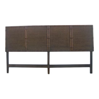 American of Martinsville Faux Bamboo Wicker King Headboard For Sale