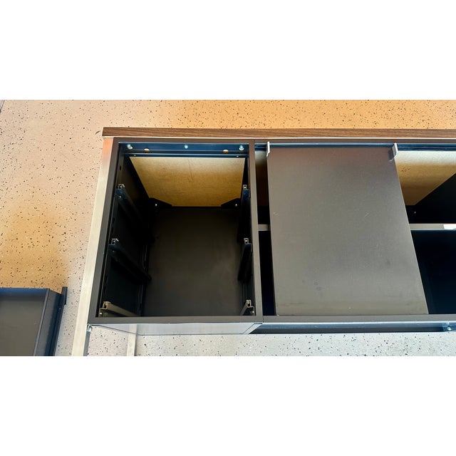 Vintage MCM Black Metal Tanker Credenza For Sale - Image 15 of 15