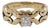 0.13 Ct Natural Diamond 14k Yellow Gold Openwork Scroll Design Ring, Size 5 For Sale