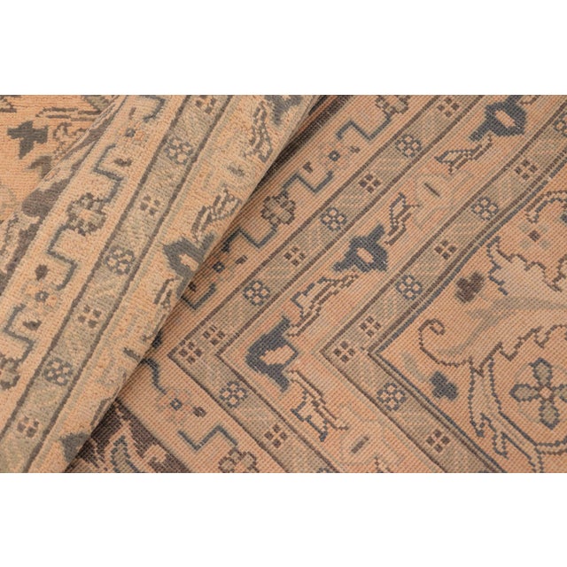 Beige Boho Chic Lavastone Sunfaded Beige/Charcoal Wool Rug - 8'2'' X 9'9'' For Sale - Image 8 of 10