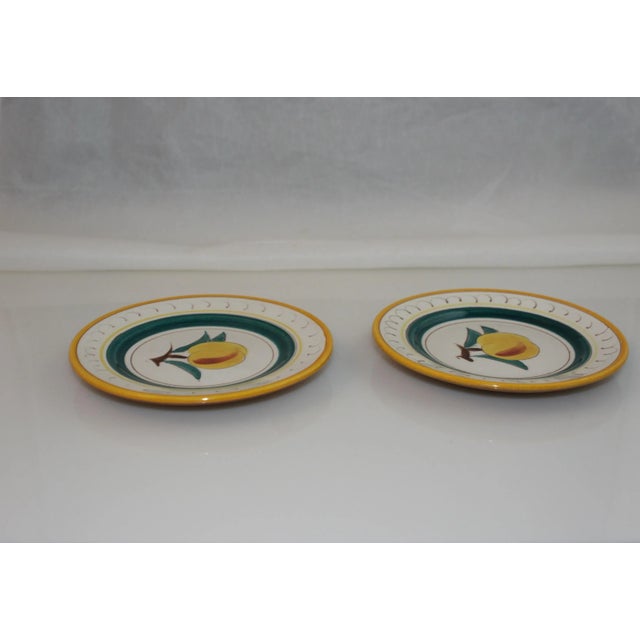 1940s 1940s Stangl Pottery Handcrafted Fruit Pattern Dessert Plates - Set of 2 For Sale - Image 5 of 9