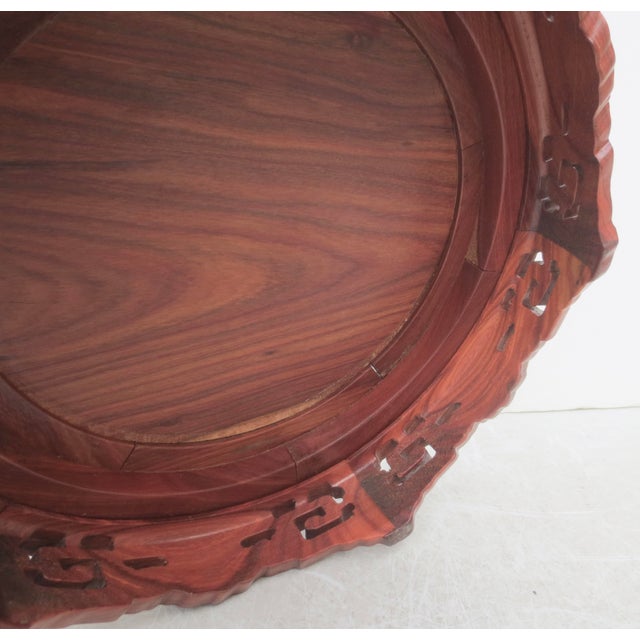 Vintage Large Chinese Hardwood Vase Stand 9" Diameter For Sale In New York - Image 6 of 9