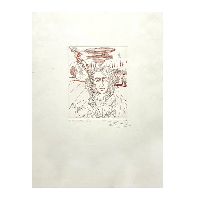 Salvador Dali - Henry Wadsworth Longfellow - Original Hand Signed Etching Dimensions: 38 x 28 cm 1967 Signed in pencil EA...