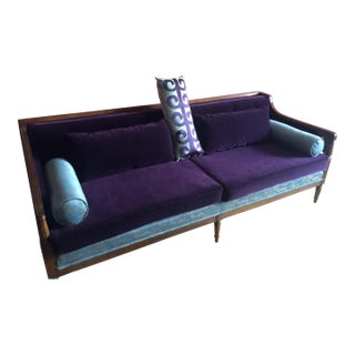 1940's Velvet Sofa For Sale
