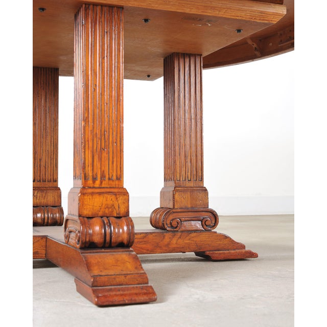 Ralph Lauren Hither Hills Round Oak Extending Dining Table For Sale In Sacramento - Image 6 of 18