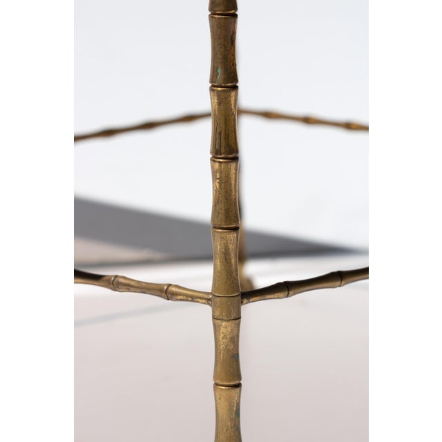 Maison Baguès 1920s French Art Deco Brass and Mirror Coffee Table (Attributed to Maison Baguès) Circa 1920 For Sale - Image 4 of 8