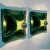 German Green Square Ceramic Wall Lights, 1970, Set of 2 For Sale - Image 3 of 9