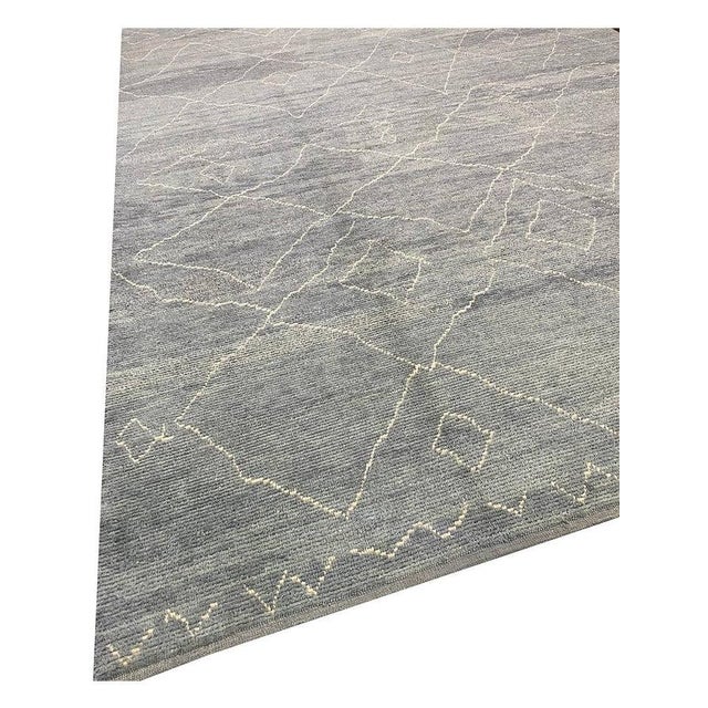 Gray Handwoven Moroccan Area Rug 10x14 For Sale - Image 8 of 11