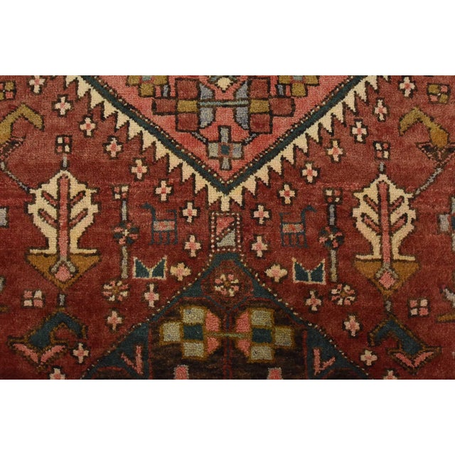 Sarab Runner 3’9” X 11′ Red Wool Semi-Antique Tribal Hand-Knotted Oriental Rug For Sale - Image 9 of 14
