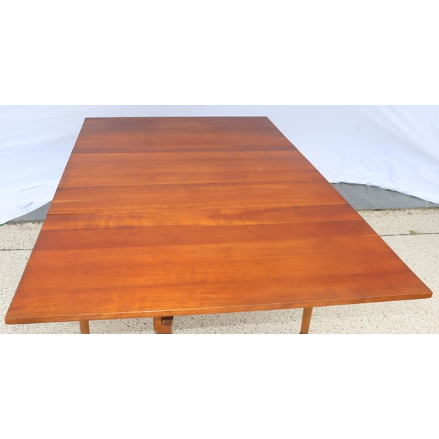 American 1970s Authentic Stickley Sold Wood Drop Leaf Dining Table For Sale - Image 3 of 13