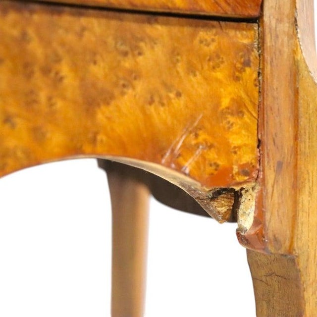 Wood French Louis XV Style Burl, Satinwood & Ormolu Specimen Top Stand Circa 1930 For Sale - Image 7 of 15