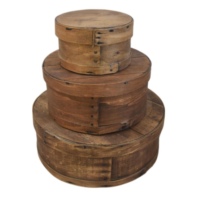 Rustic Primitive Vintage Bentwood Storage Boxes, Set of 3 For Sale