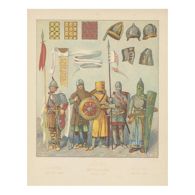 After Max Tilke, Medieval European Warriors, 1880, Print For Sale