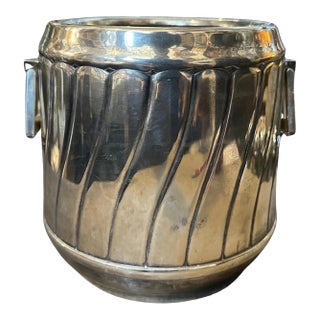 1980s Modern Silver Plated Italian Wine Cooler by Calegaro For Sale
