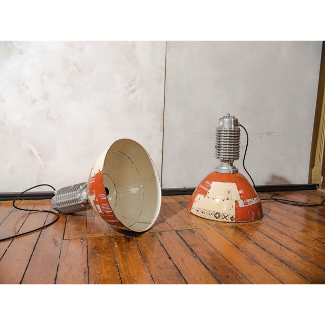 Vintage Industrial Austrian Zumtobel Staff Pendant Light with Fairtrade Tin Shade by Charles Keller, 1980s For Sale - Image 10 of 12