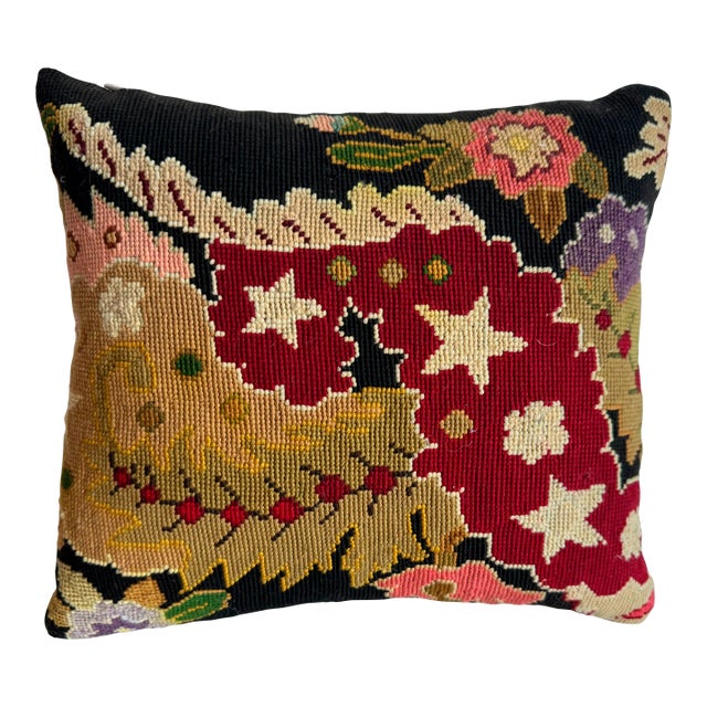 1850 English Needlework Pillow For Sale