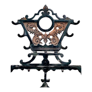 Antique Victorian Style Ornate Cast Iron Double Inkwell