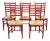 Vintage Red Ladderback Rush Seat Dining Chairs, S/5 For Sale